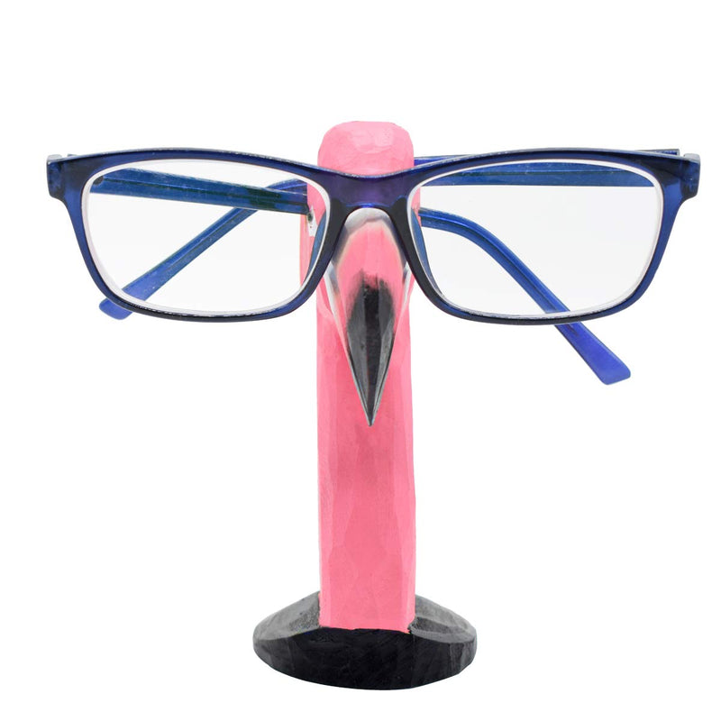 NewNest Australia - VIPbuy Handmade Wood Carving Eyeglasses Spectacle Holder Stand Sunglasses Display Rack Home Office Desk Décor Gift (Flamingo) Flamingo 