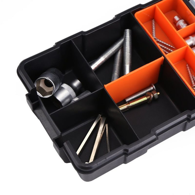 Plastic Heavy-Duty Tool Storage Box Two-Layer Components Storage Case Organizer Small Parts Tool Box - NewNest Australia