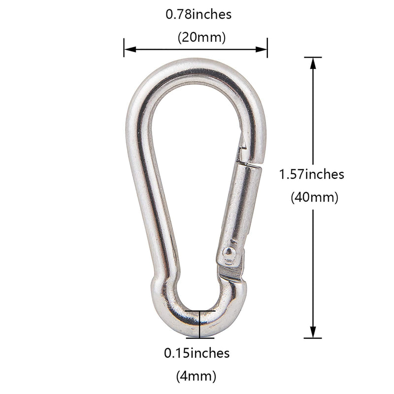 6Pcs 304 Stainless Steel M15 Single Pulley Block, Wire Rope Hanging Wire Towing Wheel, with 6Pcs Spring Snap Hook M15-6pcs - NewNest Australia