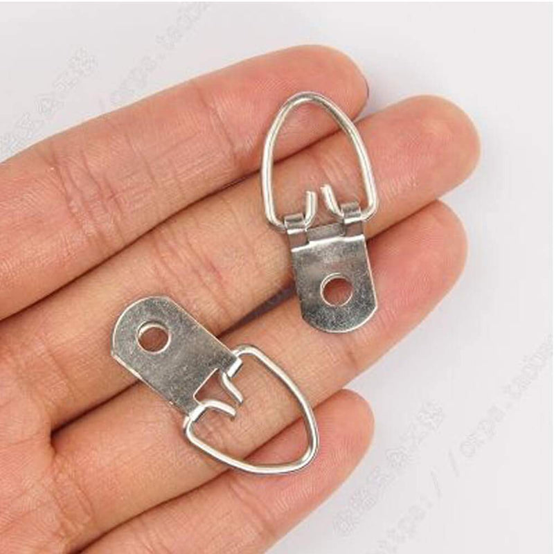 100 Pack D-Ring Picture Hangers with Screws for Hanging Clock Paintings Artwork Picture Frame Hook Photo Mirrors - Pro Quality Single Hole D-Rings - NewNest Australia