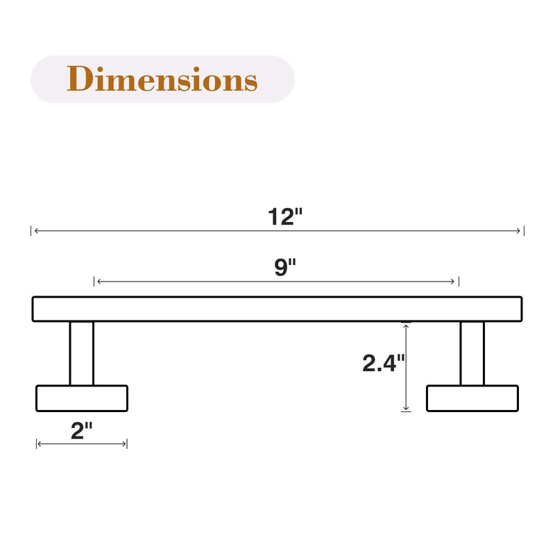 USHOWER 12-Inch Hand Towel Bar, Durable SUS304 Stainless Steel, Brushed Gold, Modern Style 12 Inch - NewNest Australia