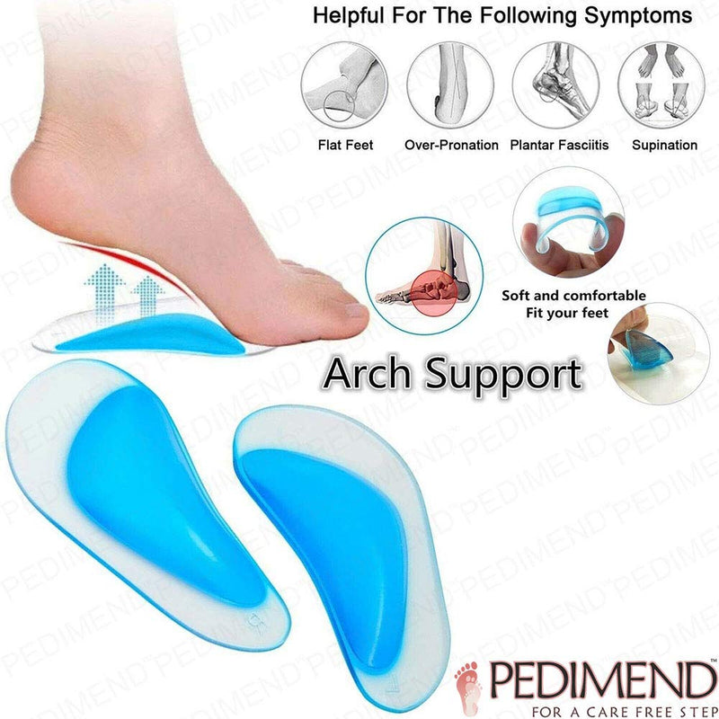 Pedimend™ 3 Pairs Orthopaedic Inserts for Fallen Arches | Arch Supports Over Pronation for Flat Feet | Silica Gel Foot Pad Cushion | Orthotic Morton Neuroma Shock Absorber Shoe Insoles - NewNest Australia