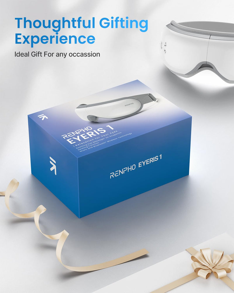Renpho Eye Massager With Heat Compression, Vibration And Bluetooth Music, Rechargeable, 5 Massage Mode Eye Therapy To Relieve Eye Pain, Improve Dry Eyes And Sleep - NewNest Australia