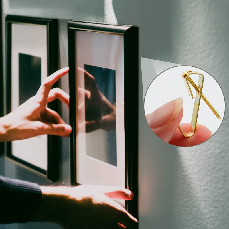 Picture Hooks, 100 Pieces Picture Hanging Kits Including 30lb and 50lb Picture Hanging Hooks, 2 Sizes Professional Picture Hangers with Nails for Drywall Wooden Wall - NewNest Australia