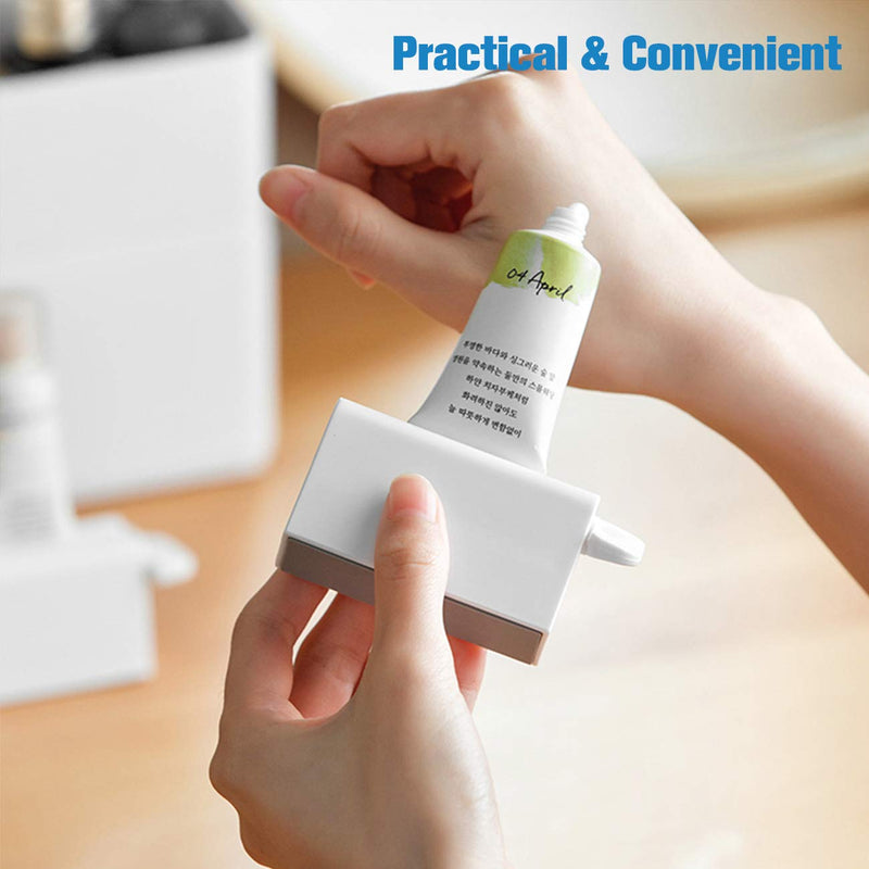 CORNERIA 2pcs Toothpaste Tube Squeezer Plus with Long Size 2.8IN - Premium ABS Plastic & Silicone pad Toothpaste Squeezer Rollers Even Tube Cosmetics, Tube Ketchup etc White - NewNest Australia