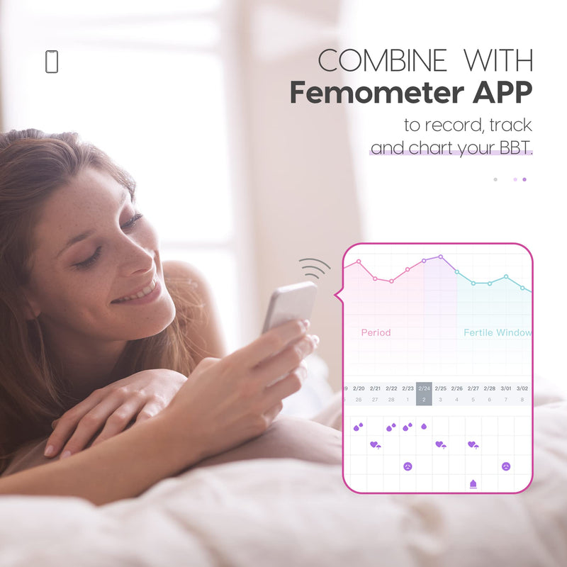 Femometer Vinca Lite Basal Thermometer, Digital Fertility Thermometer Fertility Monitor for Ovulation Cycle Control, No Bluetooth, Purple - NewNest Australia
