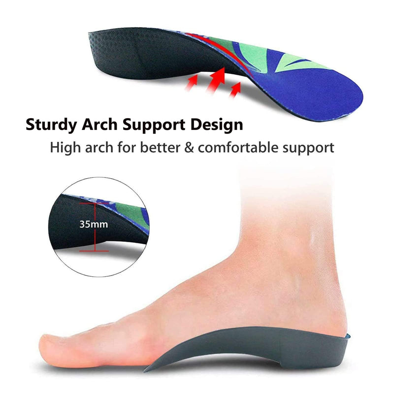 Orthotic Inserts 3/4 Length, High Arch Support Foot Insoles for Over-Pronation Plantar Fasciitis Flat Feet Heel Pain Relief Shoe Inserts for Running Sports Men & Women Medium (6-8 UK) - NewNest Australia