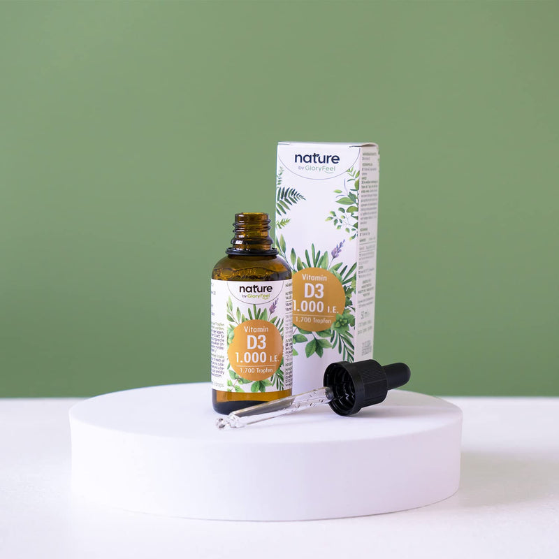 Vitamin D3 drops - 50ml (1700 drops) - Laboratory tested 1000 IU per drop - Made in MCT oil from coconut - No additives - High dosage without additives in Germany - NewNest Australia