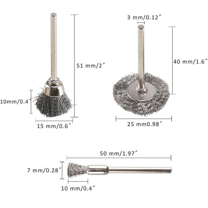 Rocaris 45PC Wire Brushes Set Steel Wheel Brushes Dremel Accessories for Rotary Tools - NewNest Australia