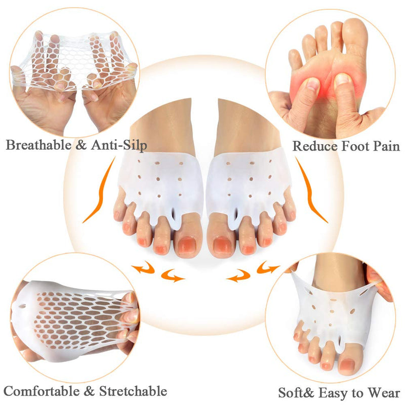 Gel Metatarsal Pads 6Pcs, Ball of Foot Cushions with Breathable Honeycomb Toe Separator Mortons Neuroma Callus Metatarsal Foot Pain Relief Bunion Forefoot Cushioning Relief Women - NewNest Australia