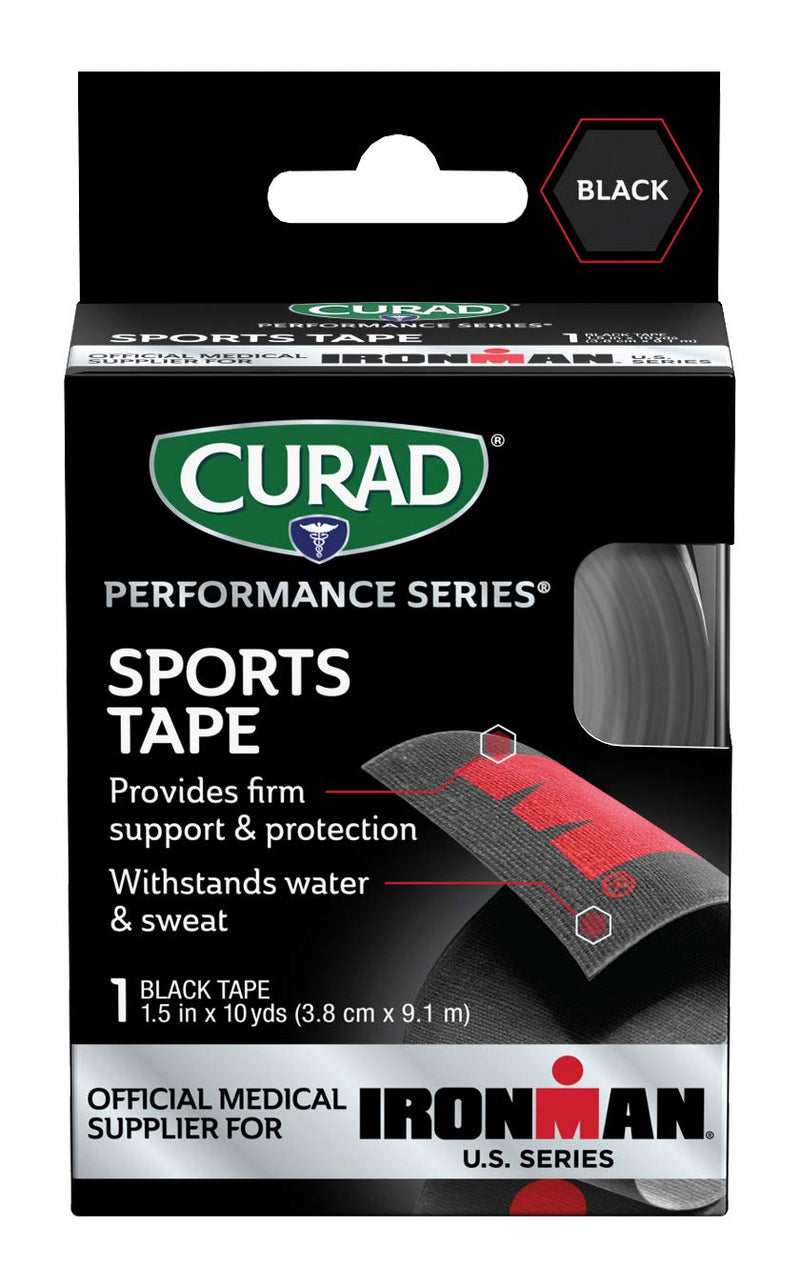 CURAD Performance Series Ironman Sports Tape, Black with Red, 1.5" x 10yds - NewNest Australia