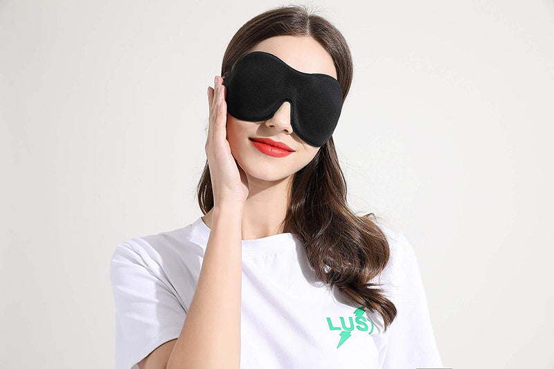 Sleep Mask AMAZKER Invisible Alar Deep Orbit 3D Eye Mask Ultra Lightweight & Comfortable Sleeping Mask 3 Pack Eye Sleep Mask for Travel, Nap, Shift Works (2-Piece, Blue&Black) 2 Count (Pack of 1) - NewNest Australia