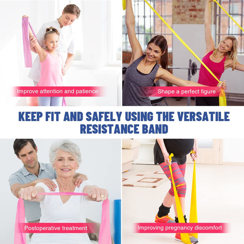 Resistance Bands, HPYGN Exercise Bands for Physical Therapy Set, Strength Training, Yoga, Pilates, Stretching, Non-Latex Elastic Band with Different Strengths,Workout Bands for Home - NewNest Australia