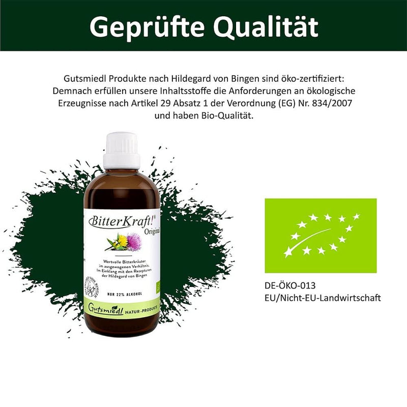 Bitterkraft Original In 5 Sizes - Organic Bitter Substance Drops According To Hildegard Von Bingen - Balanced Herbs Before Eating - 100Ml Bitter Drops Herb Bitter - NewNest Australia
