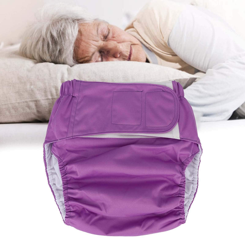 Adult Cloth Diaper, Waterproof & Reusable Elderly Incontinence Protection Nappies Underwear with Maximum Absorbency for Adult Incontinence Care, Unisex, Suitable Waist for 19.7-49.9inch(Purple) Purple - NewNest Australia