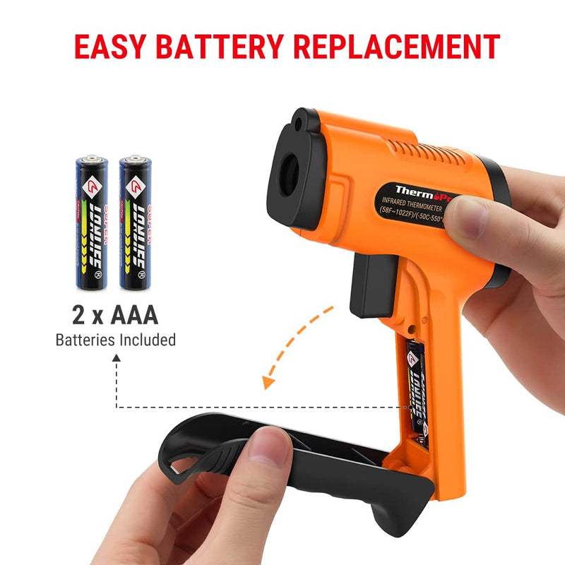 ThermoPro TP30 Digital Infrared Thermometer Gun Non Contact Laser Temperature Gun -58°F ~1022°F (-50°C ~ 550°C) with Adjustable Emissivity & Max Measure (NOT for Human Body Temperature) Classical Version 1 Laser - NewNest Australia