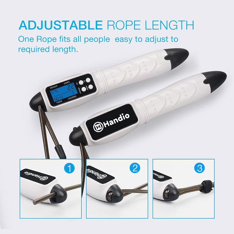 Jump Rope, H HANDIO Speed Digital Skipping Rope with Calorie Counter, Length Adjustable Jumping Rope with Alarm Reminder for Indoor and Outdoor Fitness, CrossFit, Exercise, Workout, Boxing, MMA, Gym - NewNest Australia