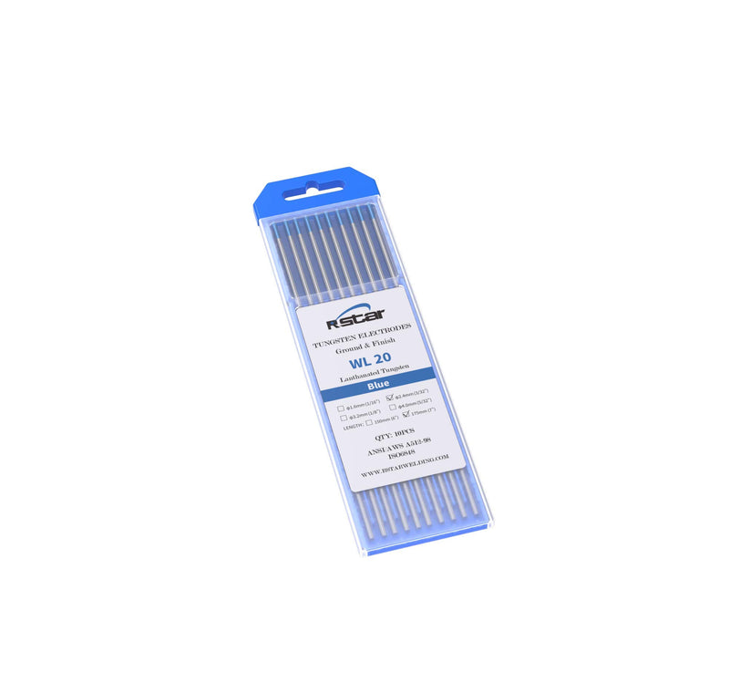 TIG Welding Tungsten Electrodes 2% Lanthanated 3/32” x 7” (Blue, WL20) 10-Pack 3/32” - NewNest Australia