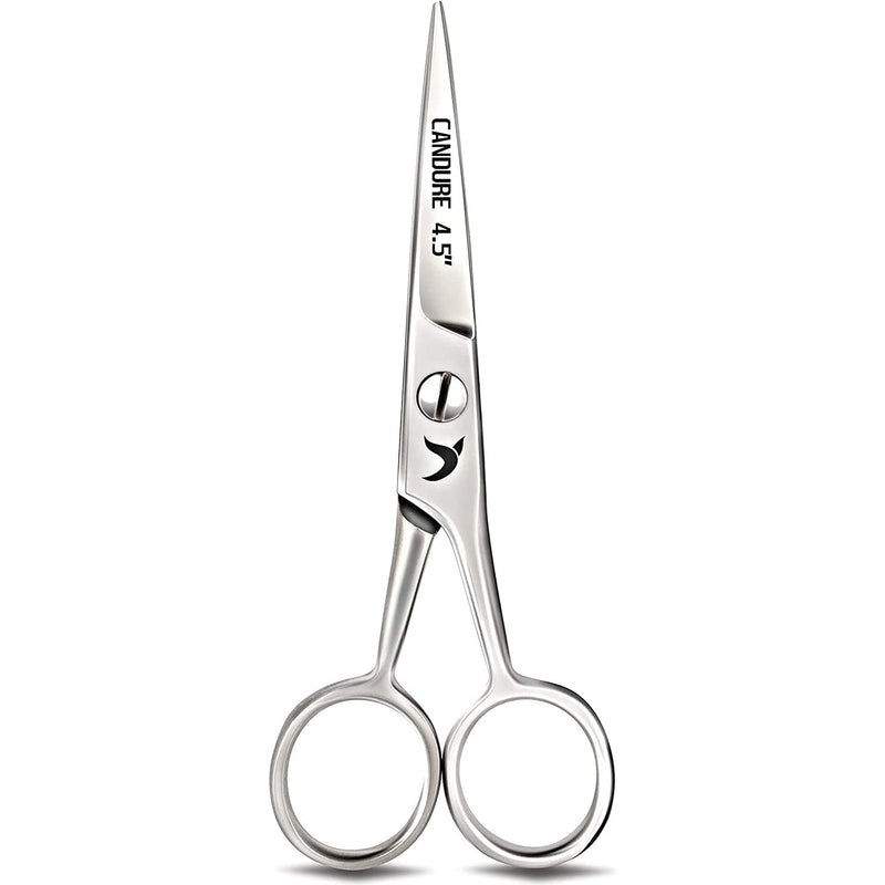 Candure Hair Scissors Mustache Beard Nose & Ears Scissors Stainless Steel Hair Cutting Professional Mustache Scissors and Nose Hair Cutting Scissors, Safety Use for Eyebrows, Eyelashes - NewNest Australia
