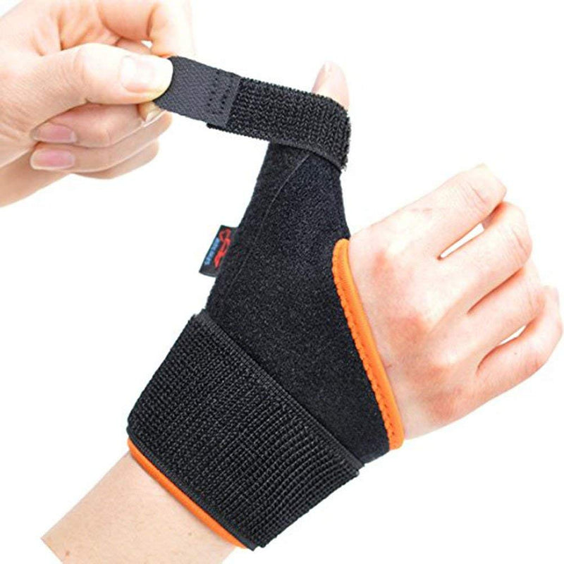 Rosenice Thumb Splint for Carpal Tunnel Sprain Arthritis Pain Relief Left and Right Black Orange - NewNest Australia