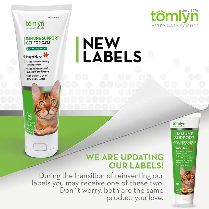 Tomlyn Immune Support Daily L-Lysine Supplement, Maple-Flavored Lysine Gel for Cats and Kittens, 3.5oz - NewNest Australia