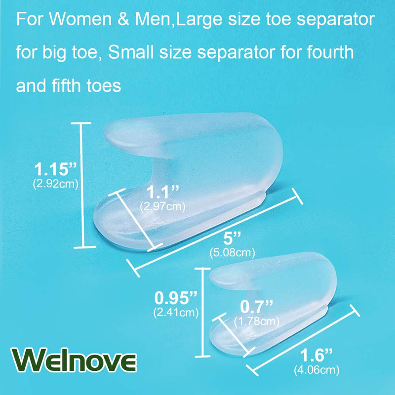 Welnove Toe Separators for Bunions - Gel Overlapping Toe Spacers - 10 Pieces - Flared Design Silica Gel Toe Straighteners, Bunion Corrector for Pain Relief ,Prevent Corns White-10 Toe Spacer - NewNest Australia