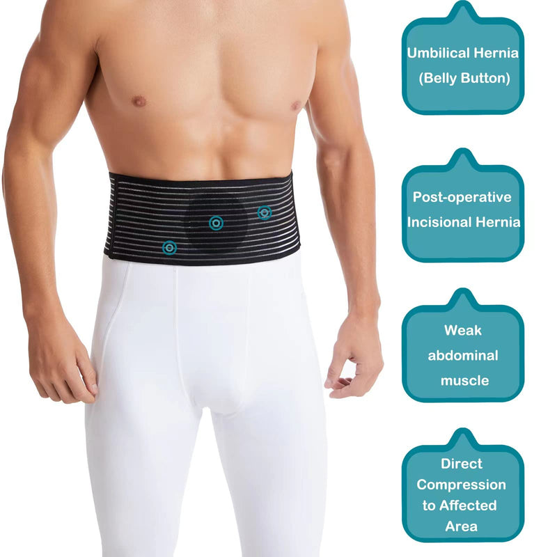 Umbilical Hernia Strap for Men and Women - Abdominal Support with Compression Pads - Supports the waist and abdomen after surgery, postpartum and umbilical hernia assistance Large/X-Large (Pack of 1) - NewNest Australia