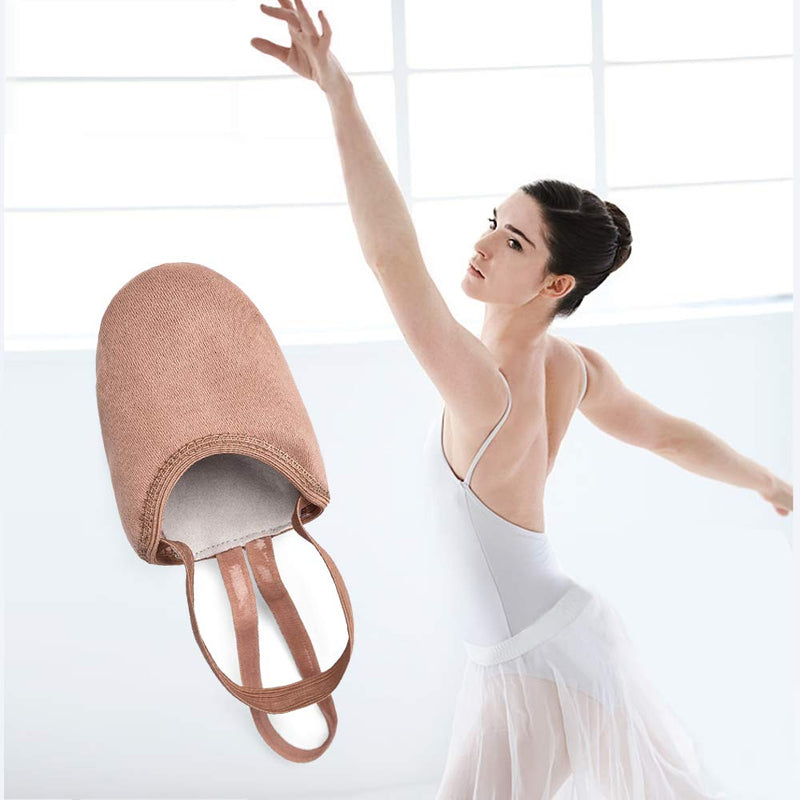 Stelle Pirouette Dance Half Sole Canvas Shoes Turning Shoes for Ballet Jazz Girls/Women/Boy/Men/Adult 4.5-5.5 Women/3.5-4.5 Men Tan - NewNest Australia
