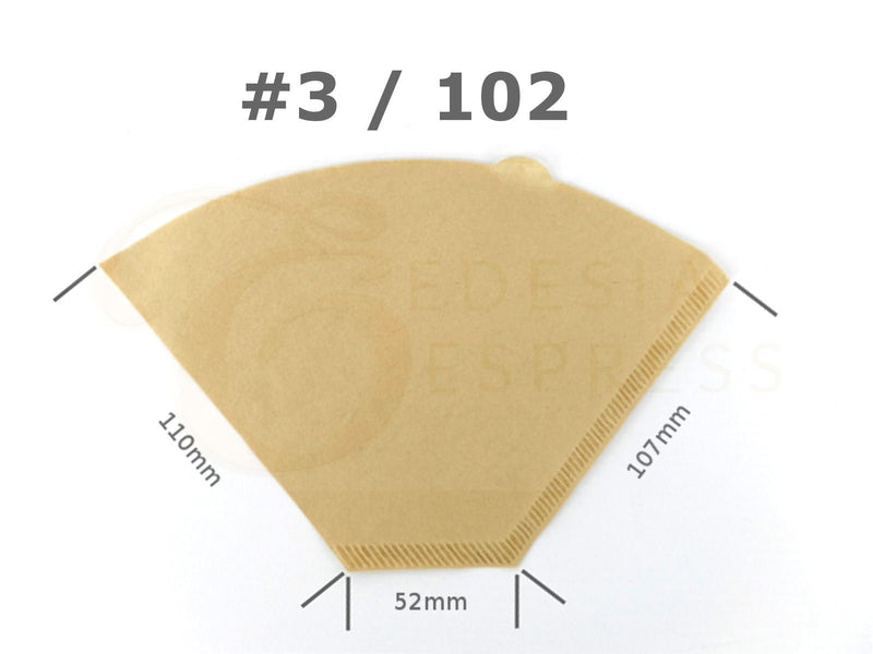 100 Size 3/102 Coffee Filter Paper Cones, Unbleached by EDESIA ESPRESS - NewNest Australia