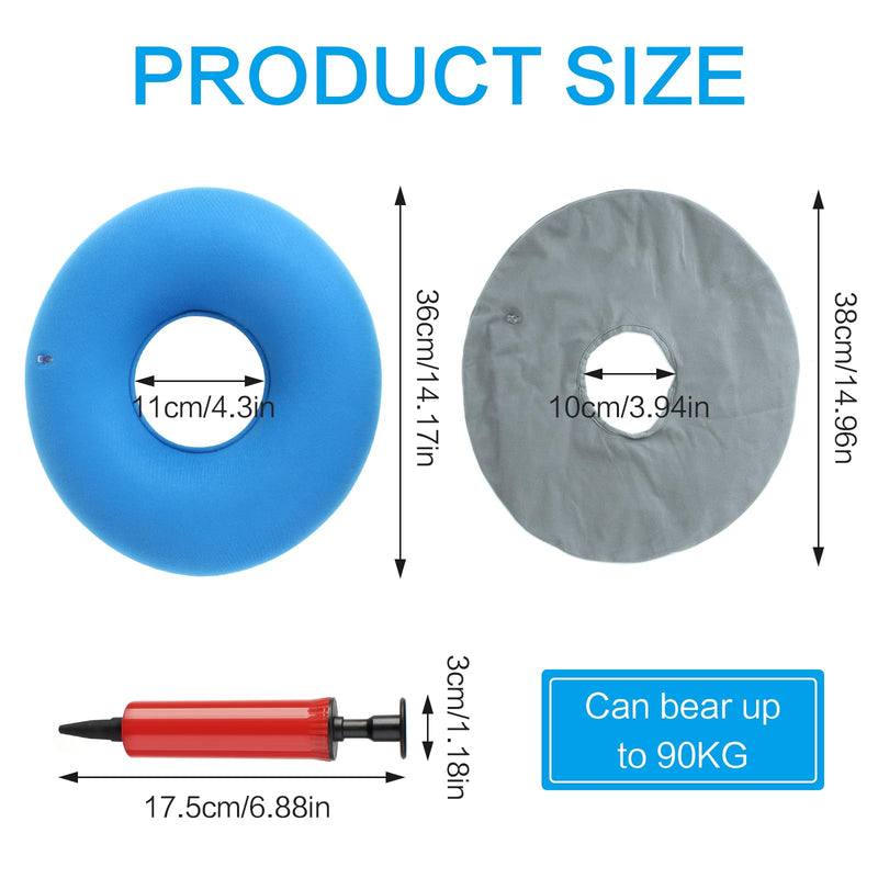 Yaklee Hemorrhoid Seat Cushion, Pack Of 2, 90 Kg Load Capacity, Inflatable Donut Cushion, 30 Cm Round Orthopedic Seat Cushion, Coccyx Seat Ring With Pump For Hemorrhoids Coccyx Pain Pregnant Women - NewNest Australia