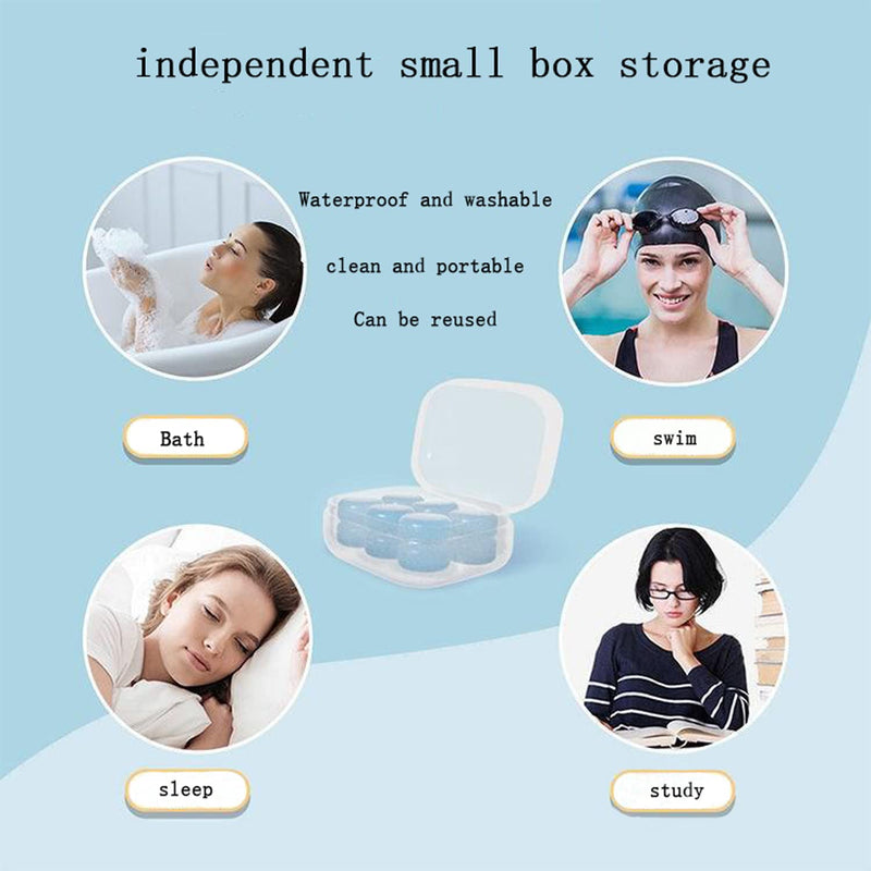8 Pairs Silicone Mud Earplugs, Soft And Comfortable, Reusable And Squeezing, Waterproof, Silicone Ear Plugs With Noise Cancellation, Suitable For Swimming, Running, Sleeping And Travel - NewNest Australia