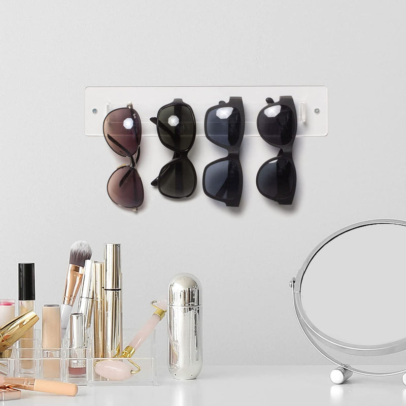 MyGift Modern Wall Mounted Clear Acrylic Sunglasses Hanger Rack, Eyewear Display Rail Holder - NewNest Australia