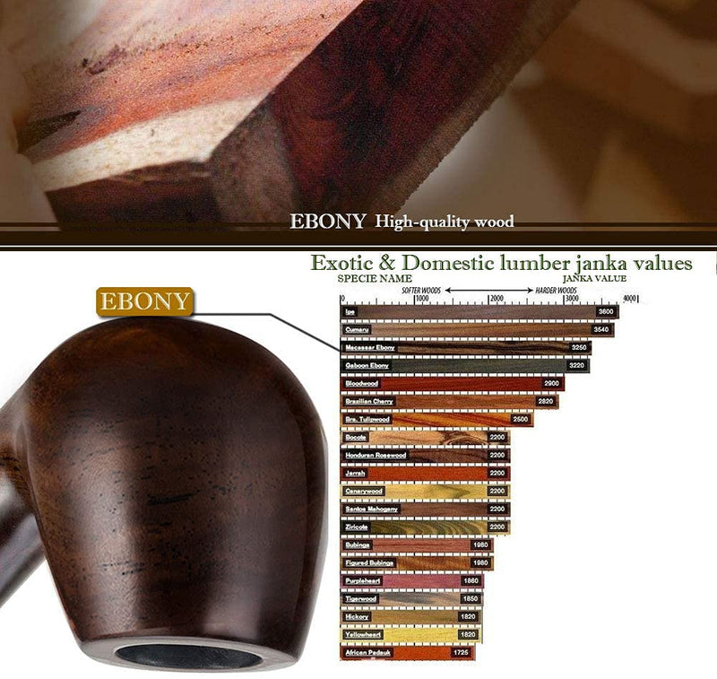 Scotte Tobacco Pipe Handmade Ebony Wood Root Smoking Pipe Gift Box and Accessories - NewNest Australia