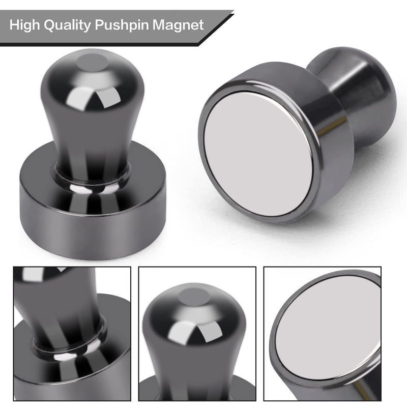 20 PCS Refrigerator Magnets, Black Metal Push Pin Magnets, Ideal for Whiteboard Magnets, Fridge Magnets, Office Magnets, Classroom Magnets, Map Magnets A-black-20p - NewNest Australia