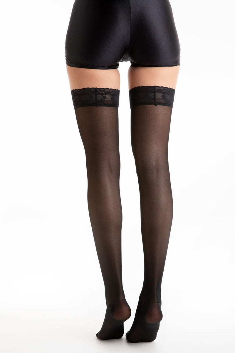 Relaxsan Basic 870 thigh stockings with graduated compression 140 den XL black - NewNest Australia