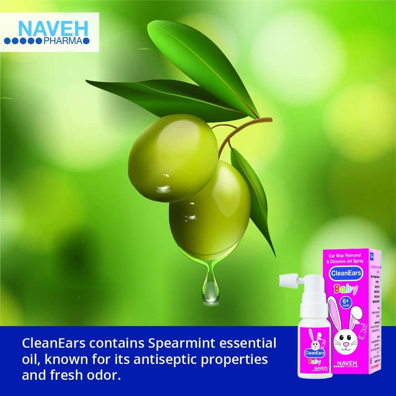 Naveh Pharma CleanEars Baby Ear Wax Removal Kit Spray Ear Wax Softener Cleaner Ear Irrigation and Wax Dissolution – All-Natural Patented Formula – Nonirritant – for Kids and Adults (15 ML) 15 ml (Pack of 1) - NewNest Australia