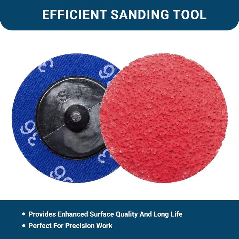 Benchmark Abrasives 2" Ceramic Quick Change Sanding Discs with a Male R-Type Backing Pad 24 Grit - 25 Pack - NewNest Australia