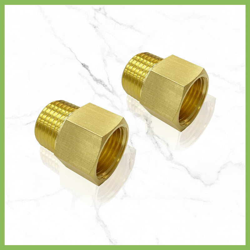 Brass Pipe Fitting 1/8" NPT Male Thread to 1/4" NPT Female 2 Pack Thread Hose Fitting Straight Hex Nipple Fast Coupler - NewNest Australia