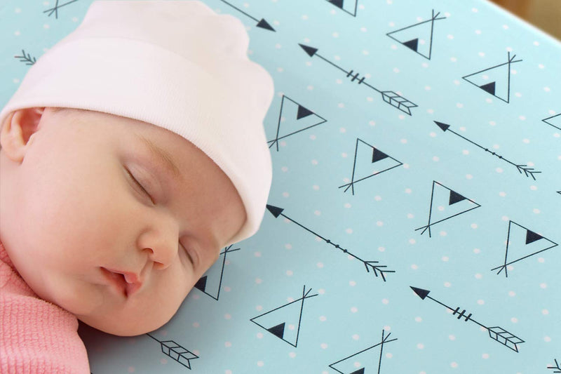 Stretchy-Pack-n-Play-Playard-Sheets-Brolex 2 Pack Portable Mini Crib Sheets,Convertible Playard Mattress Cover for Baby Boys Gilrs,Ultra Soft Jersey Knit,Arrow & Owl Arrow & Owl - NewNest Australia