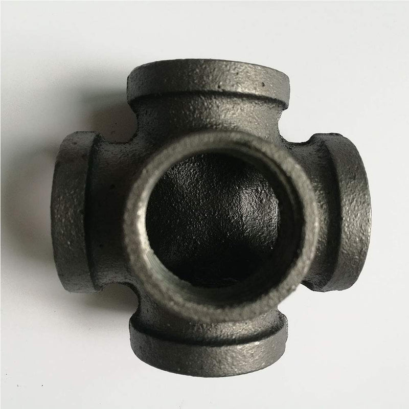 Lucas shops 1" 5 Way Pipe Fitting Malleable Iron Black Outlet Cross Female Tube Connector (1 Inch) - NewNest Australia