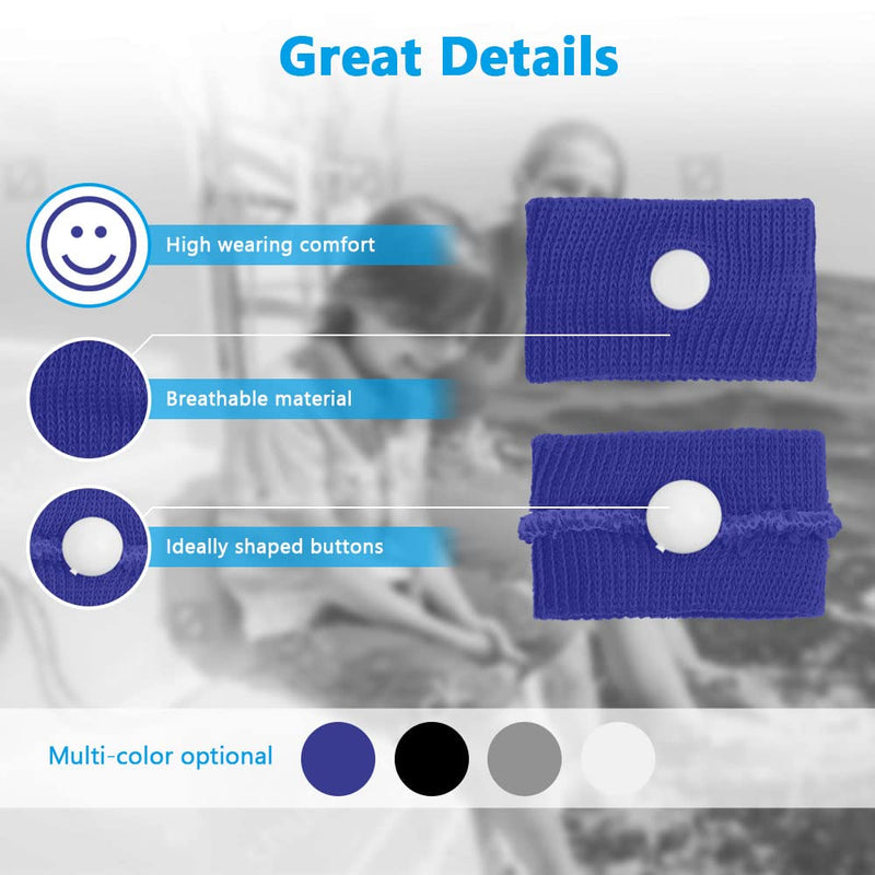 Acwoo Acupressure Bracelet, 4 Pairs Acupressure Band Anti-Nausea Wristbands For Adults And Children, Acupressure Bracelets For Pregnancy Nausea, Seasickness, Travel Sickness - NewNest Australia