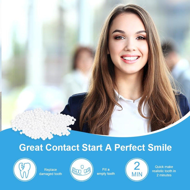 Acwoo Temporary Tooth Repair, Tooth Repair Glue, Heat Beads For Filling, Fixing The Missing And Broken Tooth Or Gluing The Artificial Teeth Of The Prosthesis (50G) - NewNest Australia