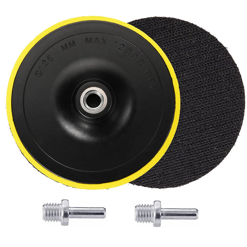 Yakamoz 2Pcs 5 Inch Hook and Loop Backing Pad Sanding Holder Polishing Backer Plate with M14 Thread to 8mm Adapter for Orbital Sander Buffer Polisher - NewNest Australia