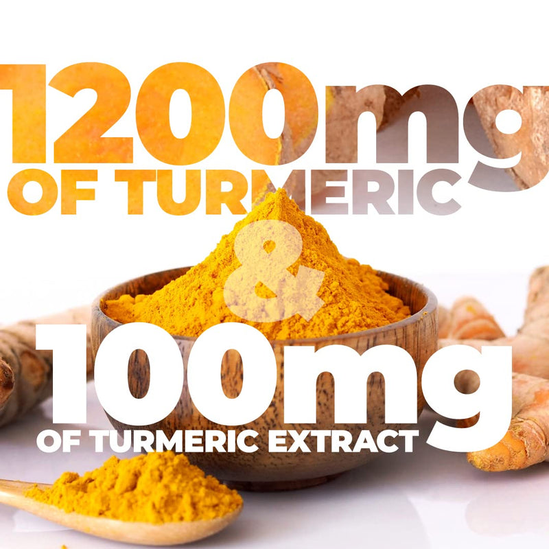 Turmeric Curcumin with BioPerine Black Pepper Extract 1200mg - Natural Joint & Immune Support with 95% Curcuminoids. High Absorption Antioxidant Vegan Supplement. Inflammatory and Immune Response - NewNest Australia