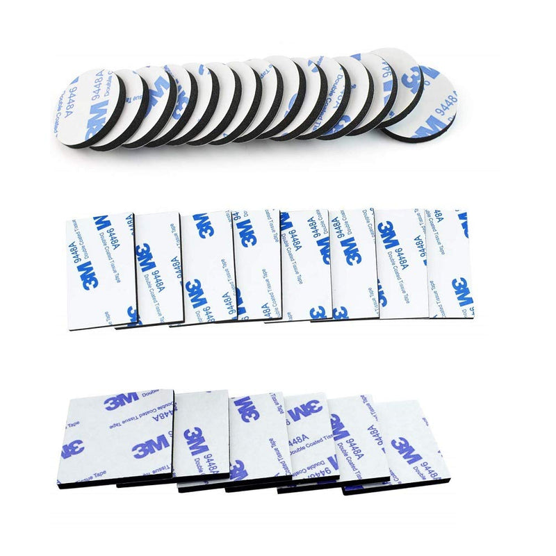 Double Sided Foam Tape Strong Pad Mounting,Black Self-Adhesive Tape Include Square Round and Rectangular（60Pcs） - NewNest Australia