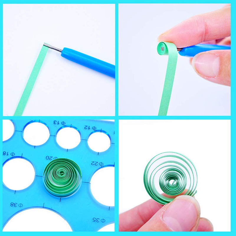 Floranea 2 Pcs Paper Quilling Tools Slotted Kit Rolling Curling Quilling Needle Pen Rose Blue for Art Craft DIY Paper Cardmaking Project (2 pcs) - NewNest Australia
