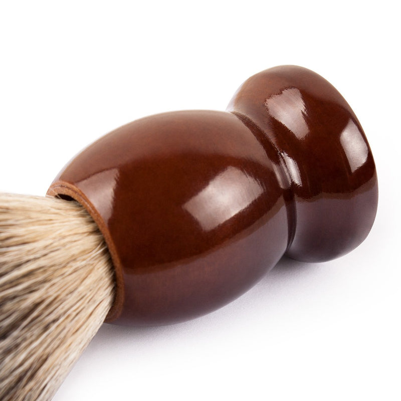 Qshave shaving brush, handmade from 100% real badger hair, with wooden handle, for wet shaving with safety razor - NewNest Australia