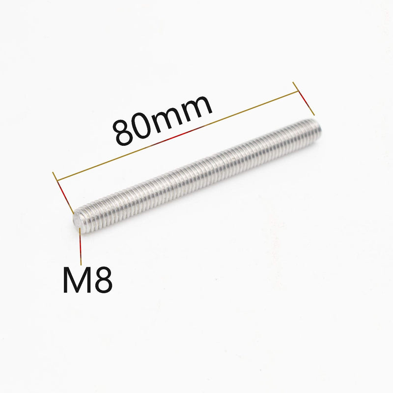 Smartsails M8 x 80mm，304 Stainless Steel Full Threaded Rod, Right Hand Thread (10Pieces) Silver m8x80 - NewNest Australia