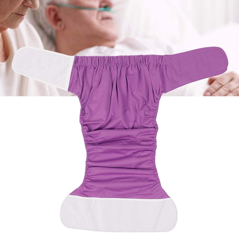 Adult Cloth Diaper, Waterproof & Reusable Elderly Incontinence Protection Nappies Underwear with Maximum Absorbency for Adult Incontinence Care, Unisex, Suitable Waist for 19.7-49.9inch(Purple) Purple - NewNest Australia