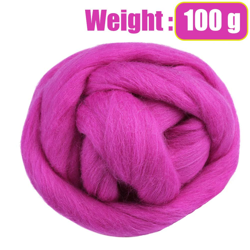 Jupean 3.53oz Wool Roving Yarn, Fiber Roving Wool Top, Wool Felting Supplies, 100% Pure Wool, Chunky Yarn, Spinning Wool Roving for Needle Felting Wet Felting DIY Hand Spinning Light purple - NewNest Australia